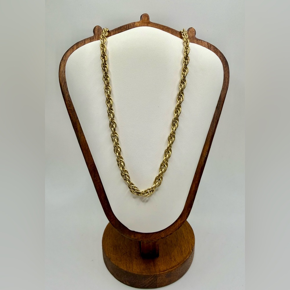 Whiting & Davis Vintage Gold Tone Rope Chain Necklace